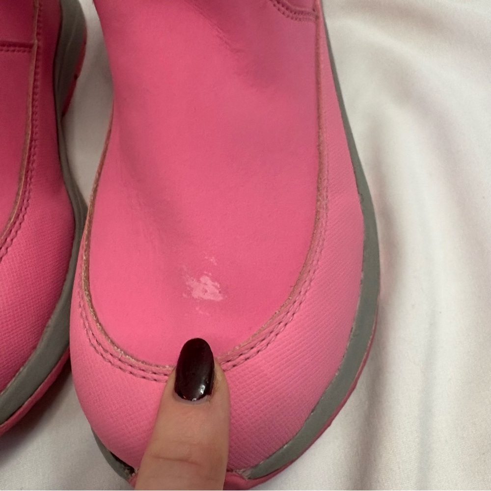 UGG Toty Weather Rainbow Waterproof Boots Pink Leather Nylon Sheepskin Insole - Picture 5 of 14